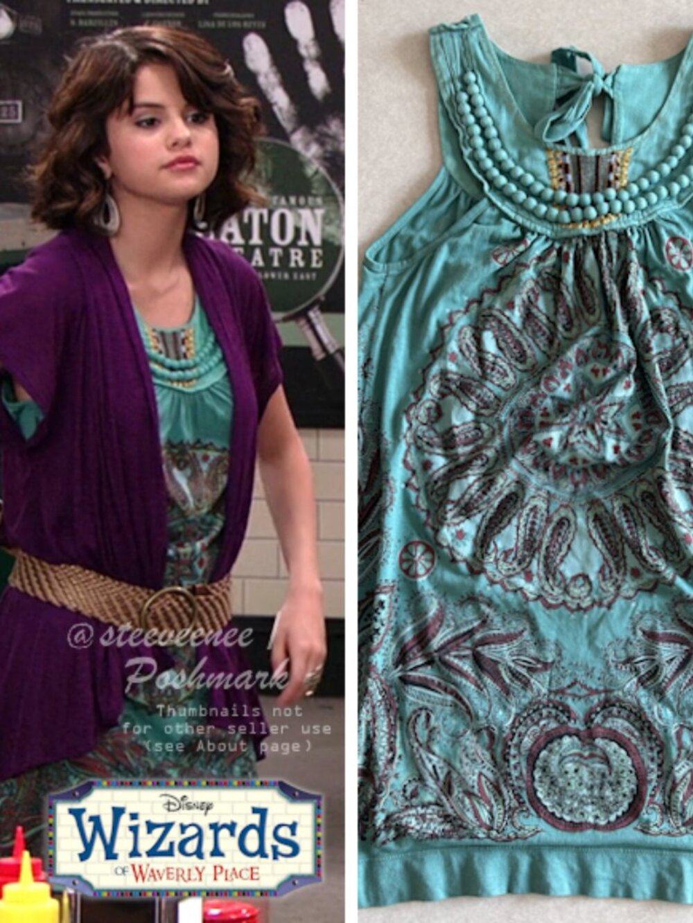 Tie Neck Paisley Boho Tunic ASO Alex Russo